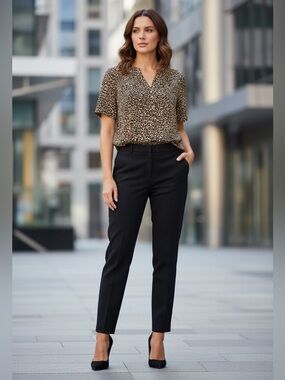 NEW, Michael Kors, Leopard Print Blouse Women, Small Flowy Stretch Top Chic